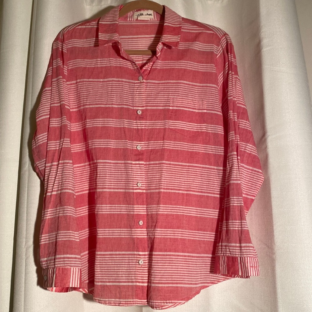 Anthropologie Lili’s Closet Striped Button Up Contrast Cuff